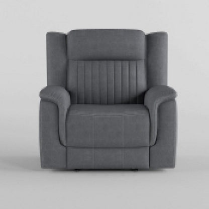 Benjara Lenny Manual Reclining Chair, Gray Microfiber, Foam Cushioning