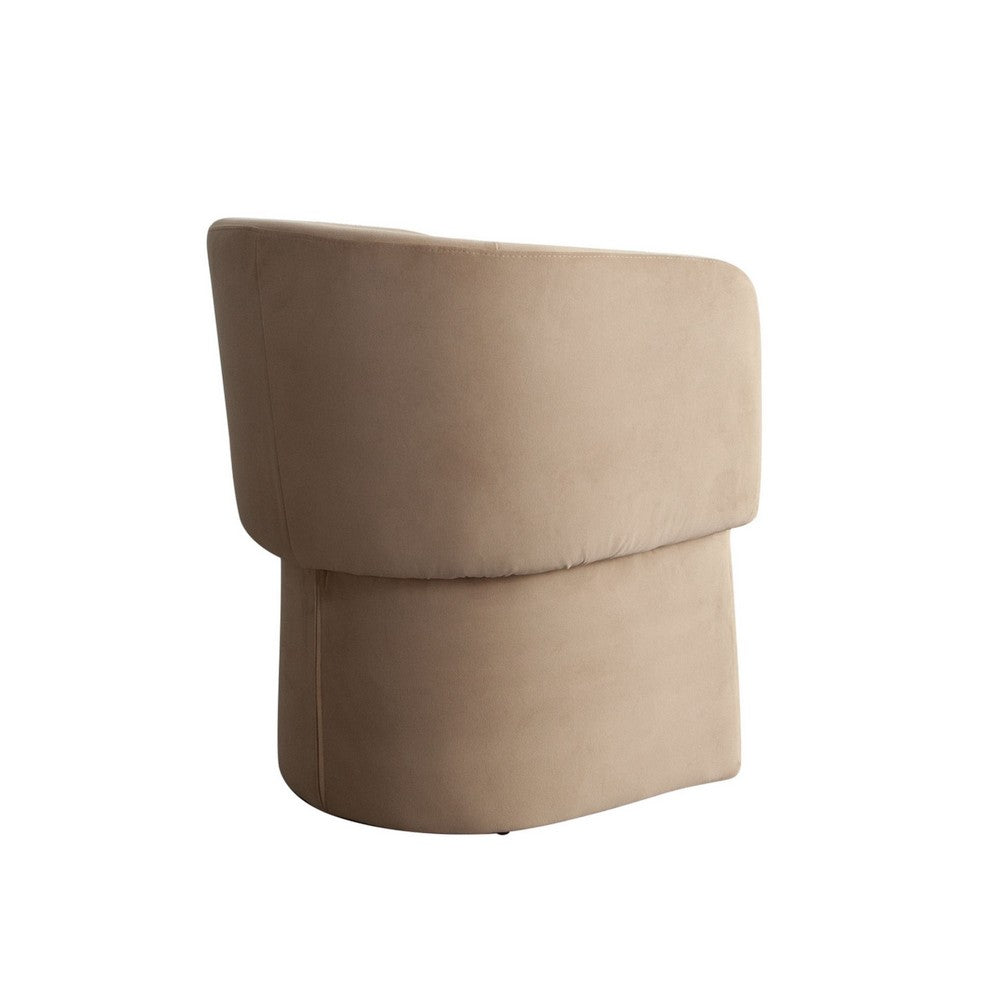 Benjara Tesy Dining Side Chair, Camel Brown Performance Velvet, Sloping Arms
