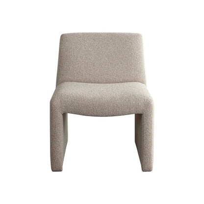 Benjara Zena Dining Side Chair, Armless Textured Wheat Brown Polyester Seat
