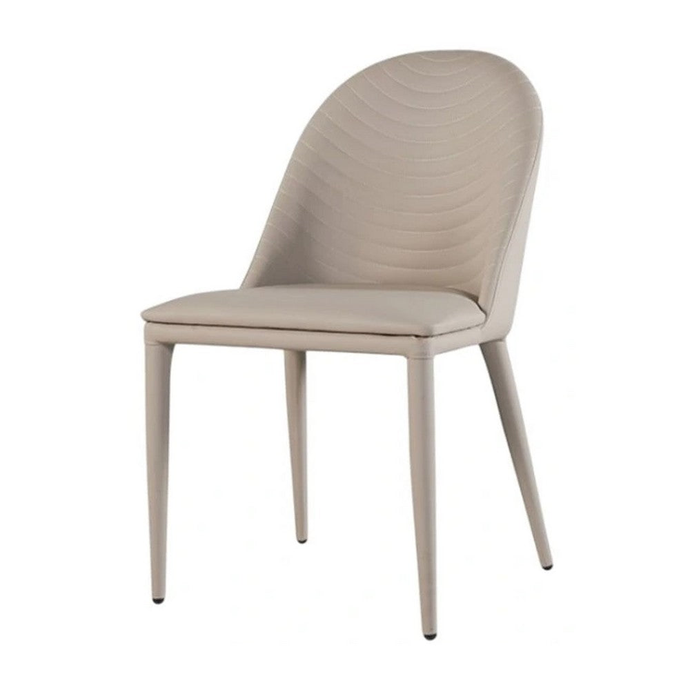 Benjara Envik Side Dining Chair Set of 2, Brown Metal, Faux Leather Foam Cushions