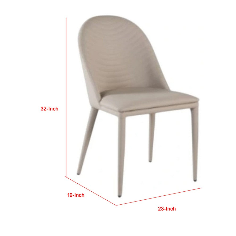 Benjara Envik Side Dining Chair Set of 2, Brown Metal, Faux Leather Foam Cushions