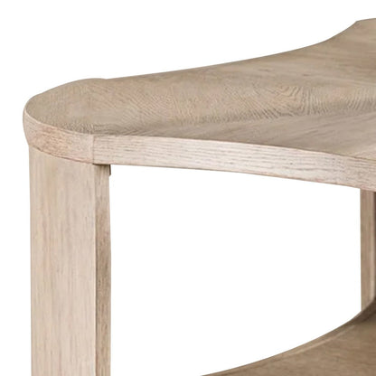 Benjara Cony Cocktail Coffee Table, Natural Oak Brown Wood, Caster Wheels, 42 Inch