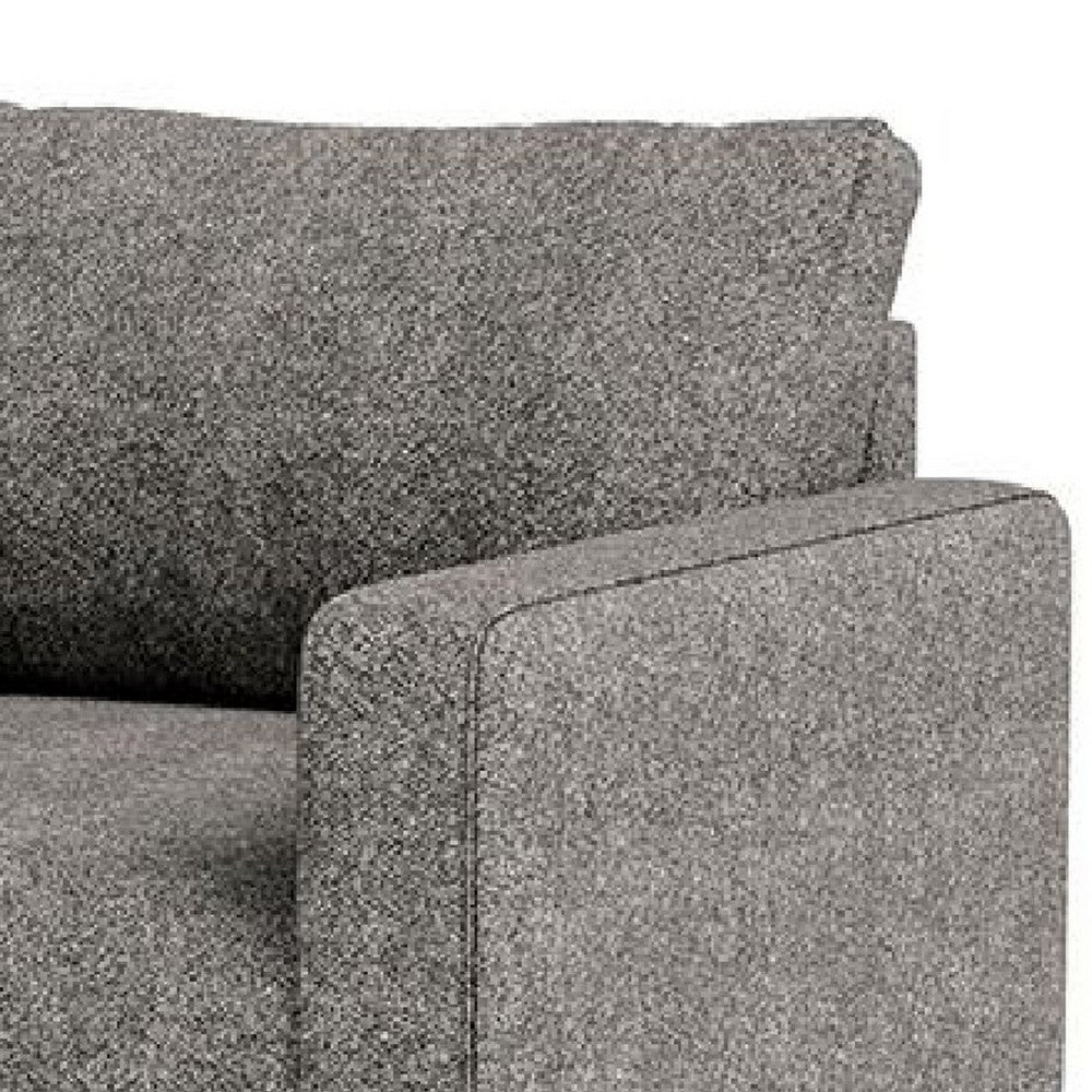 Benjara Remy Accent Sofa Chair, Charcoal Gray Boucle Fabric, Bench-Style Seating