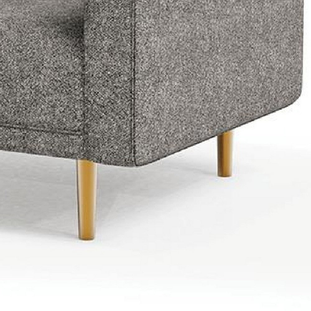 Benjara Remy Accent Sofa Chair, Charcoal Gray Boucle Fabric, Bench-Style Seating
