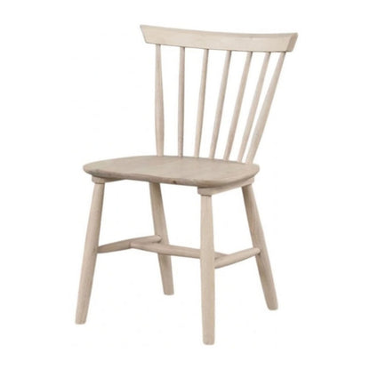 Benjara Baylee Side Dining Chair Set of 2, Spindle Back, Tapered Legs, White Oak Wood
