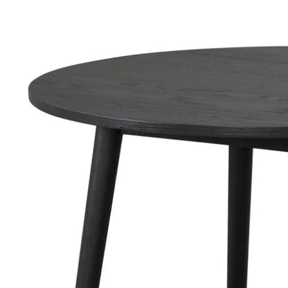 Benjara Yely Round Dining Table, Shaker-Style Legs, Black Rubberwood, 42 Inch
