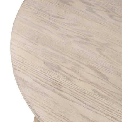 Benjara Yely Round Dining Table, Shaker-Style Legs, Natural Oak Rubberwood, 42 Inch