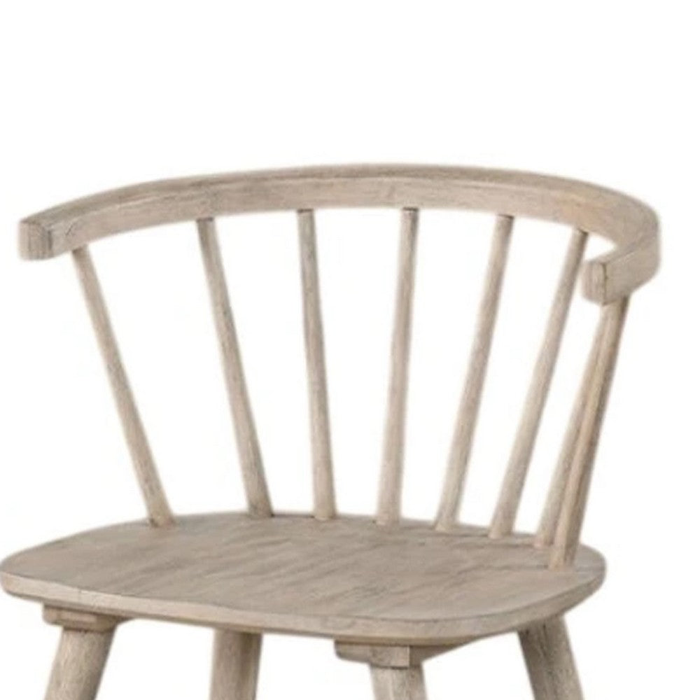 Benjara Yely Dining Chair Set of 2, Spindle Back And Shaker Legs, Black Wood