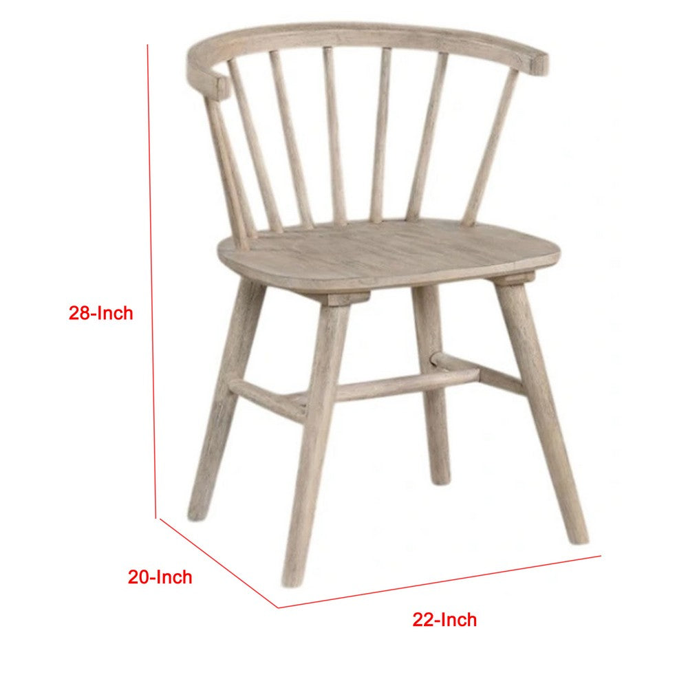Benjara Yely Dining Chair Set of 2, Spindle Back And Shaker Legs, Black Wood