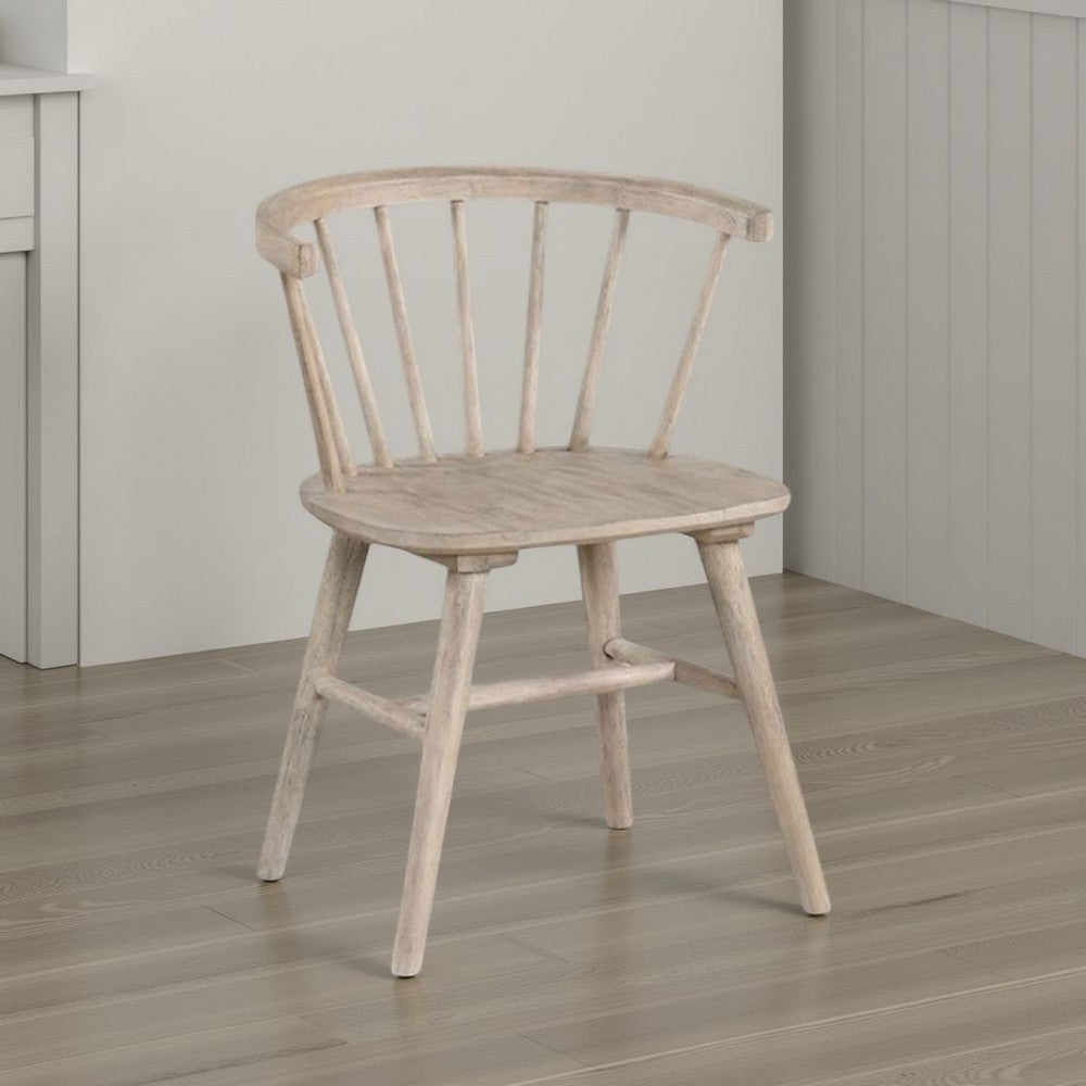 Benjara Yely Dining Chair Set of 2, Spindle Back And Shaker Legs, Black Wood