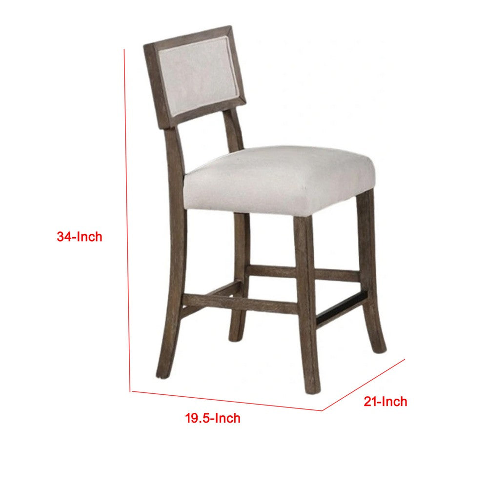 Benjara Asten Side Dining Chair Set of 2, Curved Back, Dark Walnut Brown, Gray Seat