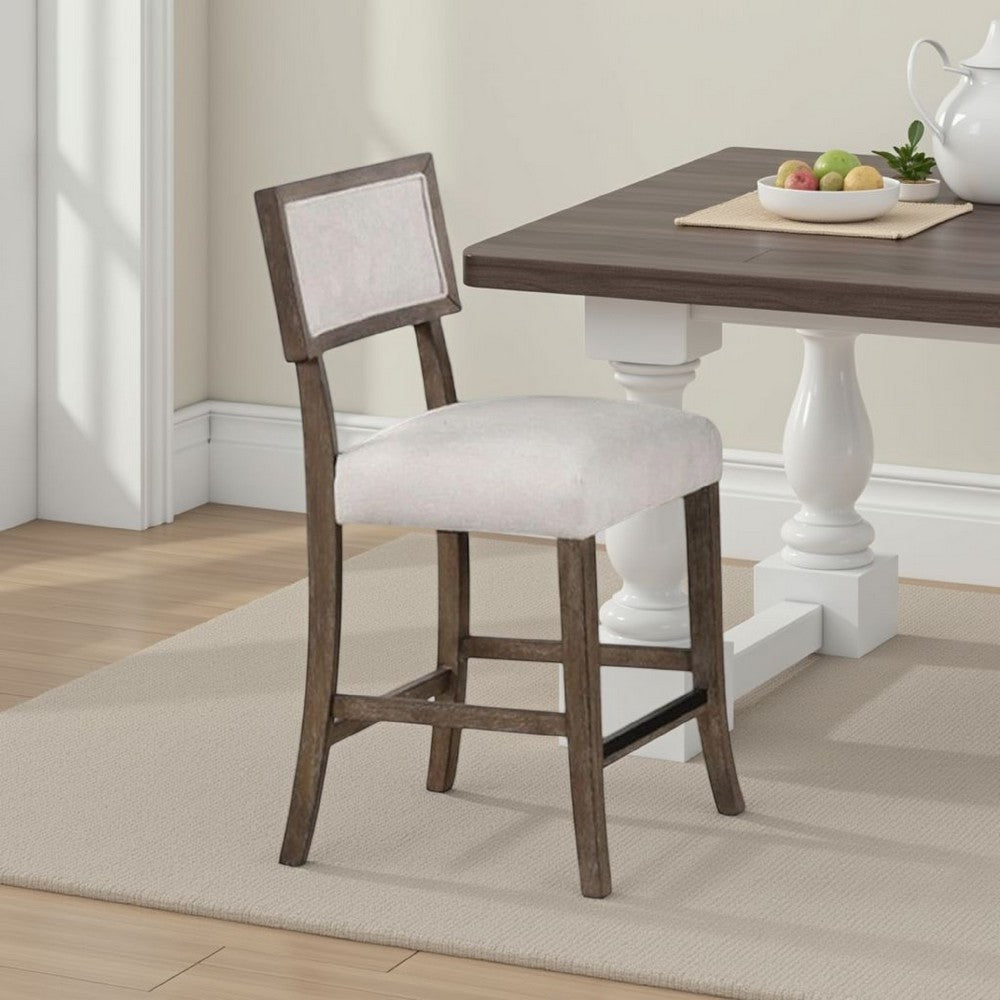 Benjara Asten Side Dining Chair Set of 2, Curved Back, Dark Walnut Brown, Gray Seat