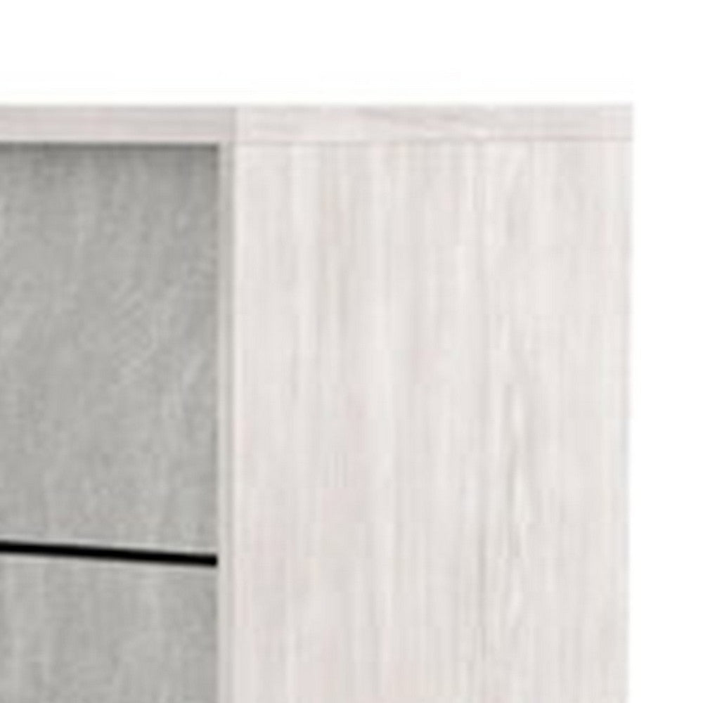 Benjara Nomi Nightstand, 2 Drawers And Melamine Top, Stone Gray Front, 24 Inch