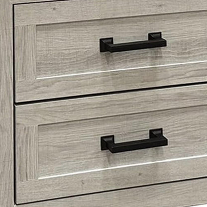 Benjara Miot Nightstand, 2 Drawers w Metal Handles, White Wash Wood, 24 Inch