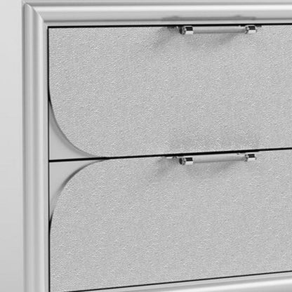 Benjara Dima Nightstand, 2 Drawers w Acrylic Handles, White Rubberwood, 24 Inch