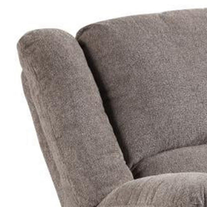 Benjara Cem Manual Reclining Chair, Pillow Tufted, Mocha Gray Chenille