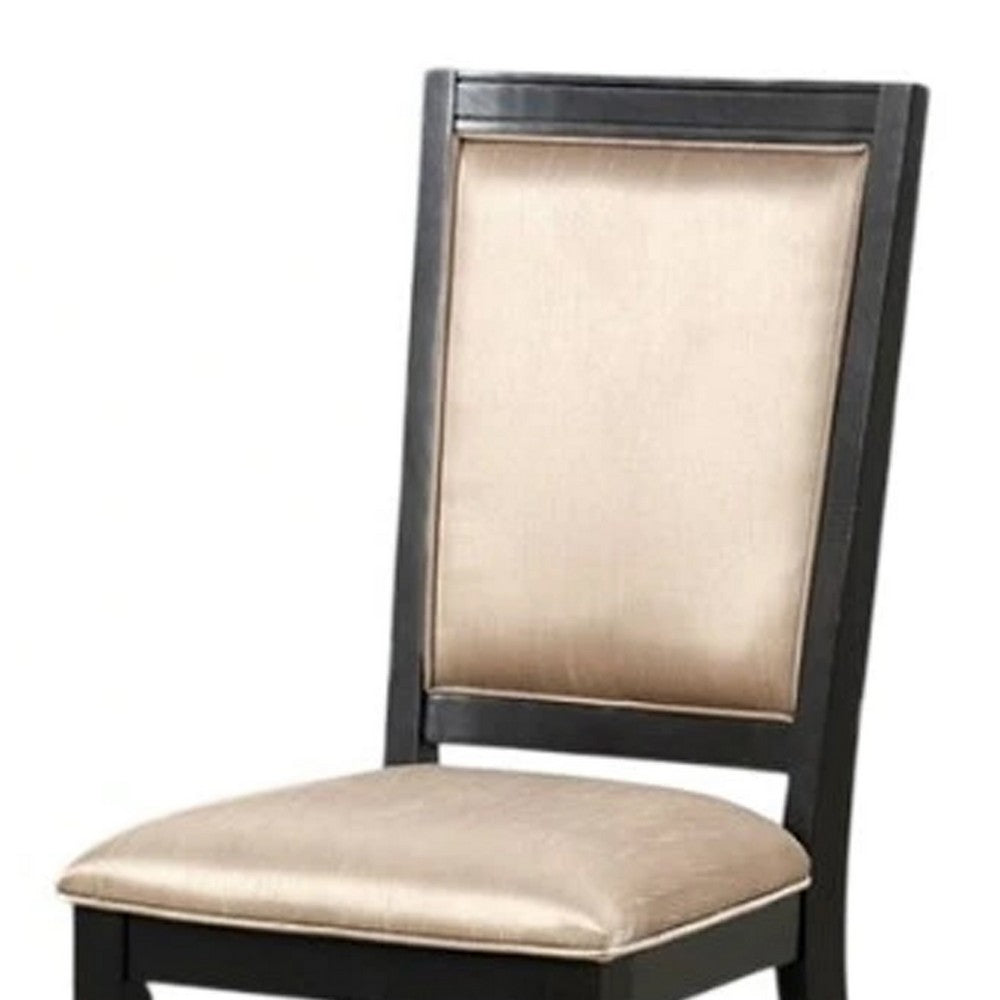 Benjara Yada Side Dining Chair Set of 2, Slatted Back, Espresso Brown