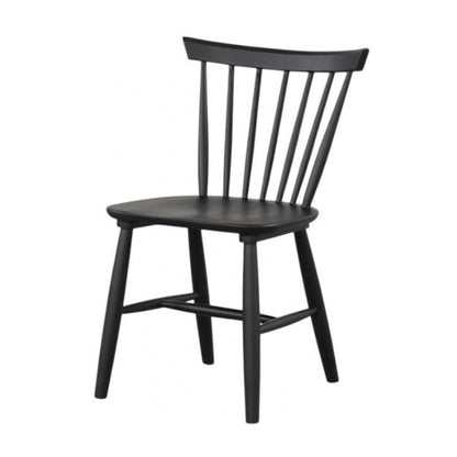 Benjara Baylee Side Dining Chair Set of 2, Farmhouse Spindle Back, Black Wood