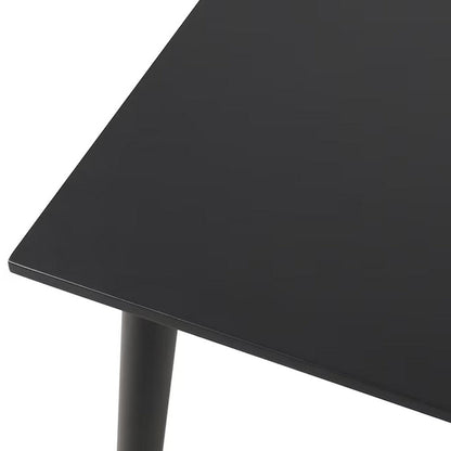 Benjara Baylee Rectangular Dining Table, Straight Legs, 60 Inch Black Wood Top