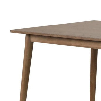Benjara Baylee Rectangular Dining Table, Straight Legs, 60 Inch Walnut Wood
