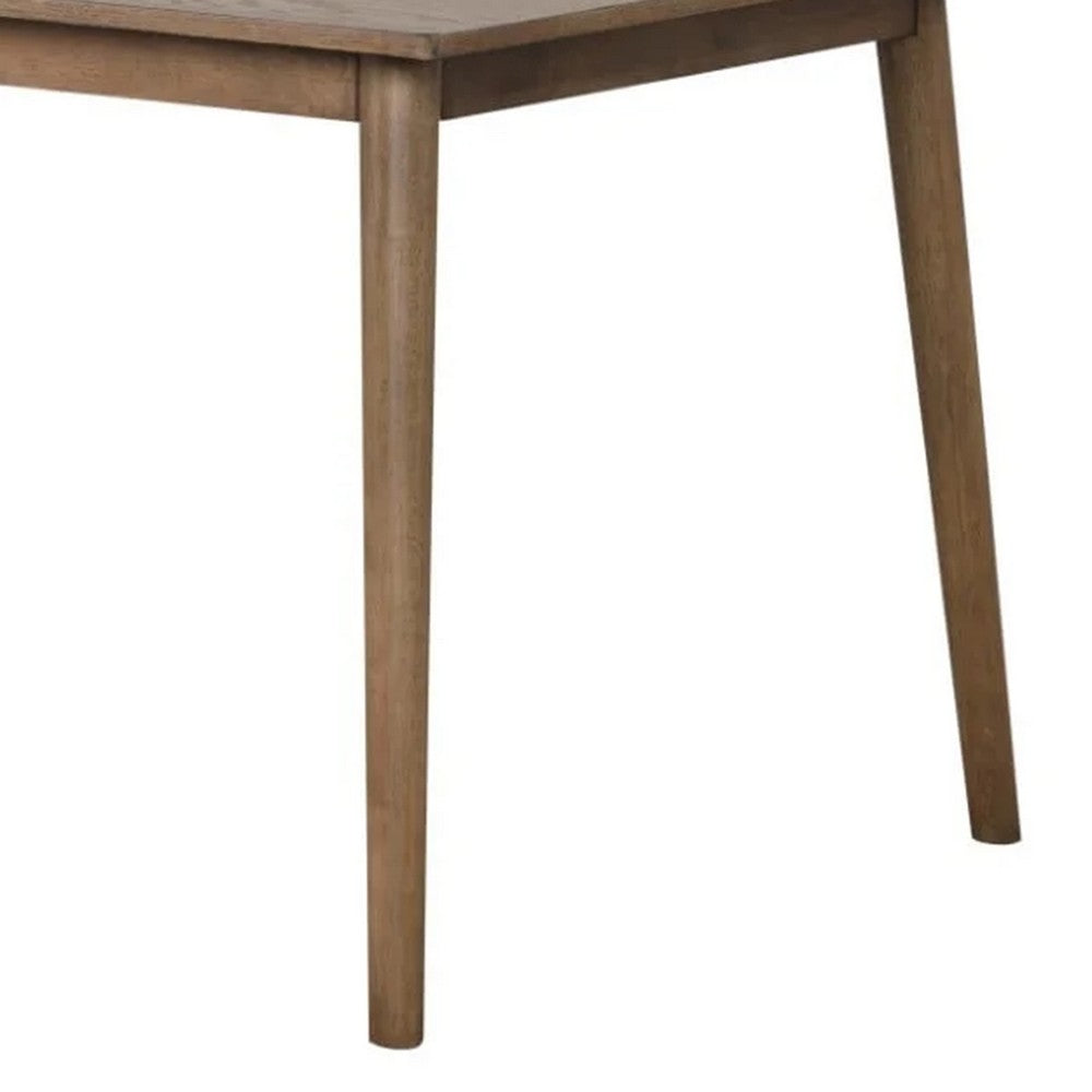 Benjara Baylee Rectangular Dining Table, Straight Legs, 60 Inch Walnut Wood