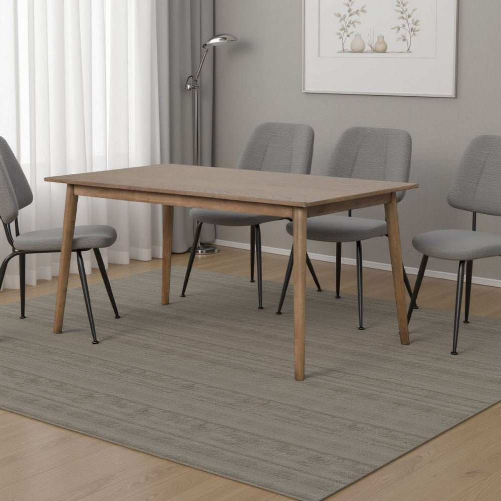 Benjara Baylee Rectangular Dining Table, Straight Legs, 60 Inch Walnut Wood