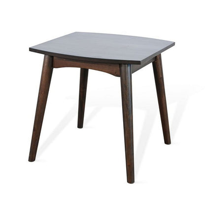 Benjara Neva Side End Table, 24 Inch Square Top with Angled Legs, Dark Brown