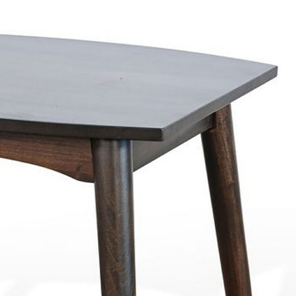 Benjara Neva Side End Table, 24 Inch Square Top with Angled Legs, Dark Brown