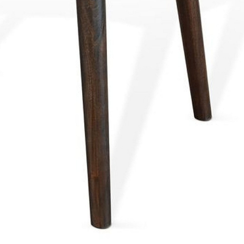 Benjara Neva Side End Table, 24 Inch Square Top with Angled Legs, Dark Brown