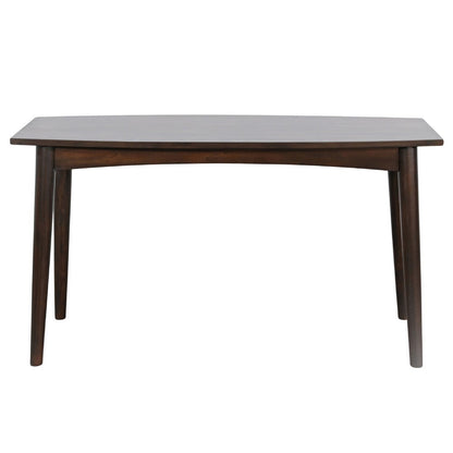 Benjara Neva Sofa Console Table, 48 Inch Rectangular, Angled Legs, Dark Brown