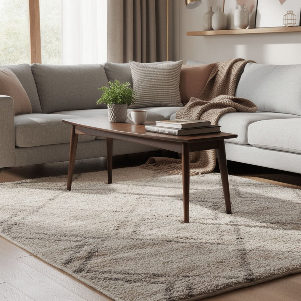 Benjara Neva Sofa Console Table, 48 Inch Rectangular, Angled Legs, Dark Brown