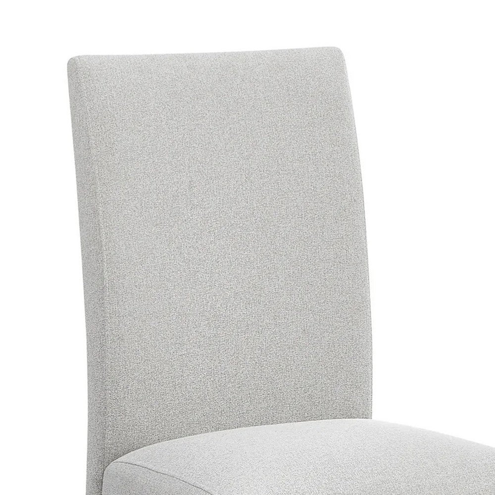 Benjara Riac Set of 2 Side Dining Chairs, Black Wood, Dove Gray Fabric Seat