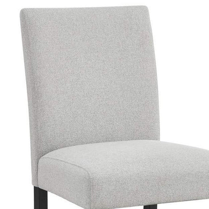 Benjara Riac Set of 2 Counter Height Chairs, Black Wood, Dove Gray Fabric Seat