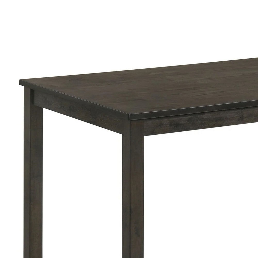Benjara Muly Dining Table, 43 Inch Rectangular Top, Gray-Brown Wood Legs