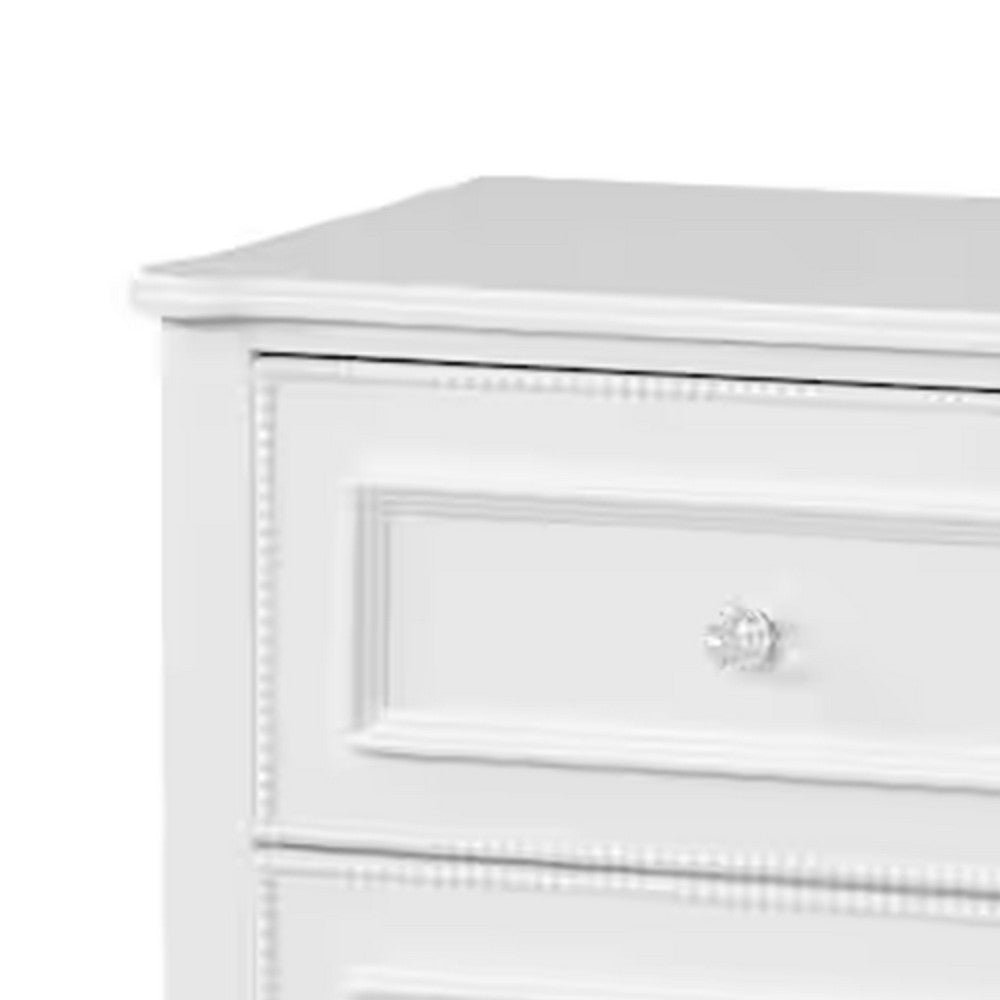 Benjara Calpan Nightstand, 2 Drawers, Modern White Solid Wood Frame, 27 Inch