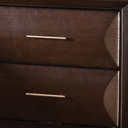 Benjara Nitz Nightstand, 2 Drawers, Espresso Brown Solid Wood, 27 Inch