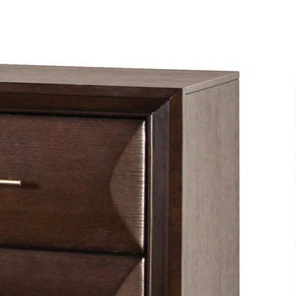 Benjara Nitz Nightstand, 2 Drawers, Espresso Brown Solid Wood, 27 Inch