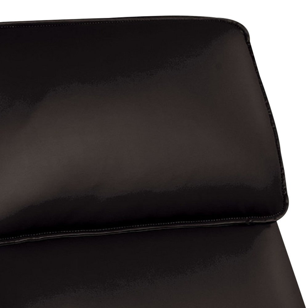 Benjara Sily Power Recliner Chair, Flange Trim, Foam Black Faux Leather Seat