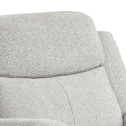 Benjara Becy Manual Glider Recliner Chair, Padded Track Arms, Light Gray