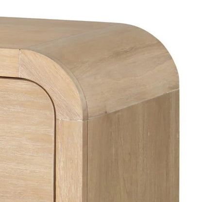 Benjara Rexa Nightstand with 1 Drawer, Metal Finger Pulls, Natural Oak Brown