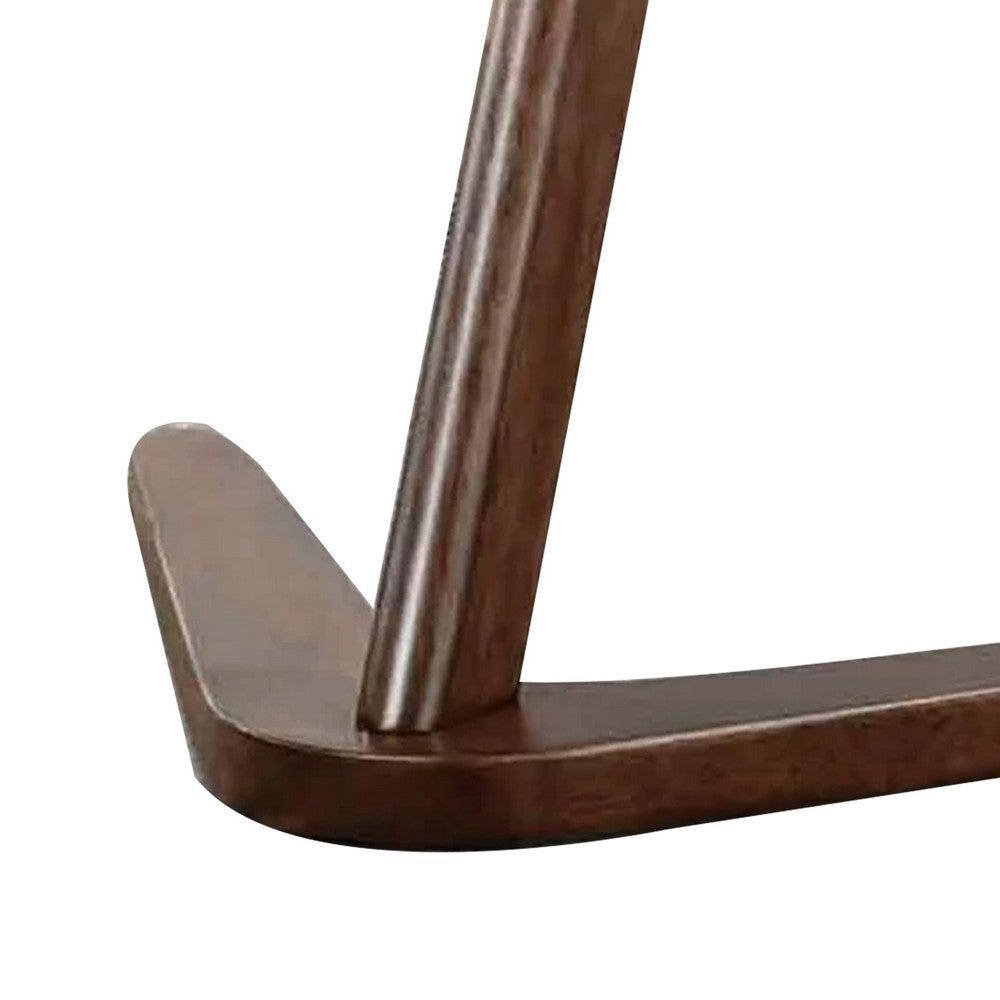 Benjara Mena Accent Side End Table, 20 Inch Round Top, Walnut Brown Solid Wood