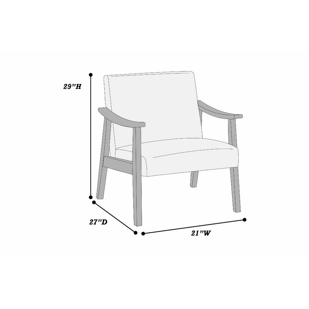Benjara Onile Classic Accent Chair, Brown Faux Leather, Wood, Foam Cushions