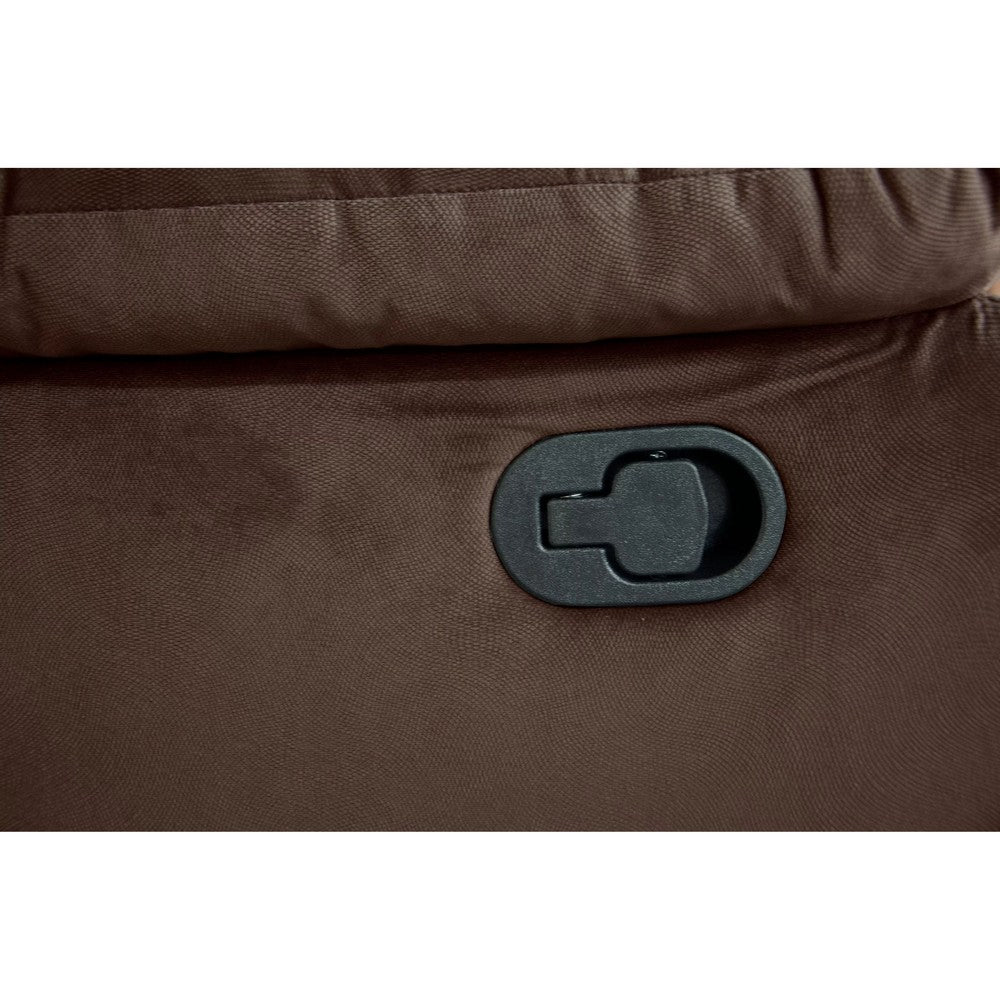 Benjara Harper Manual Recliner Lounge Chair, Chocolate Brown Channel Tufted Velvet