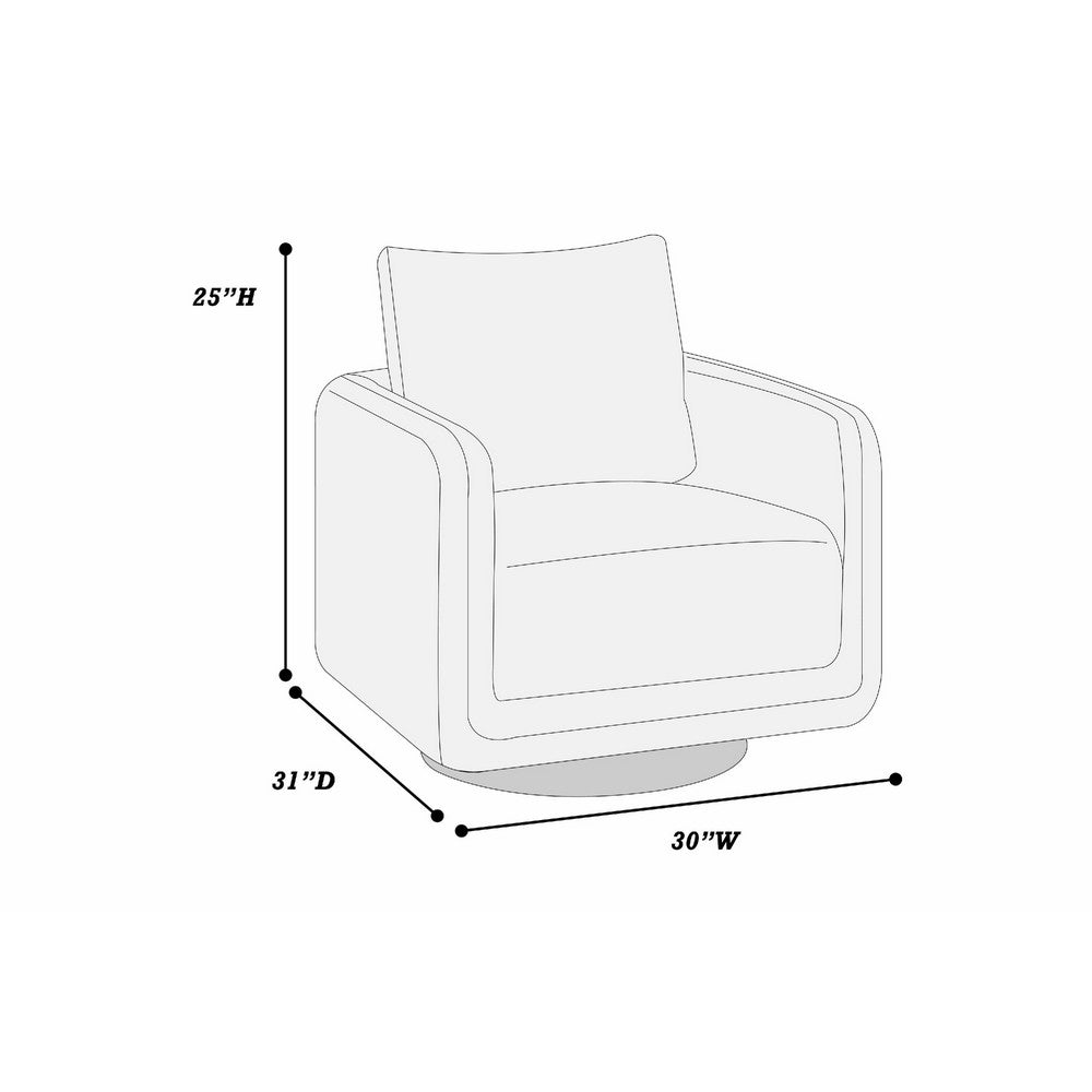 Benjara Wade Swivel Armchair, Square Frame, Auburn Red Faux Leather