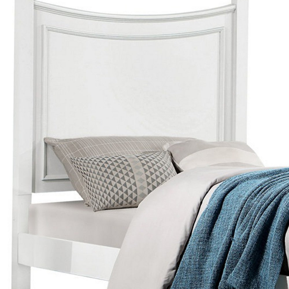 Benjara Joly Full Size Kids Bed with Cradle Inspired Trundle Storage, White