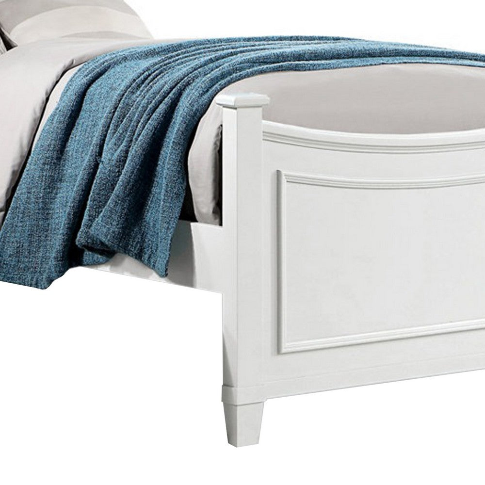 Benjara Joly Full Size Kids Bed with Cradle Inspired Trundle Storage, White