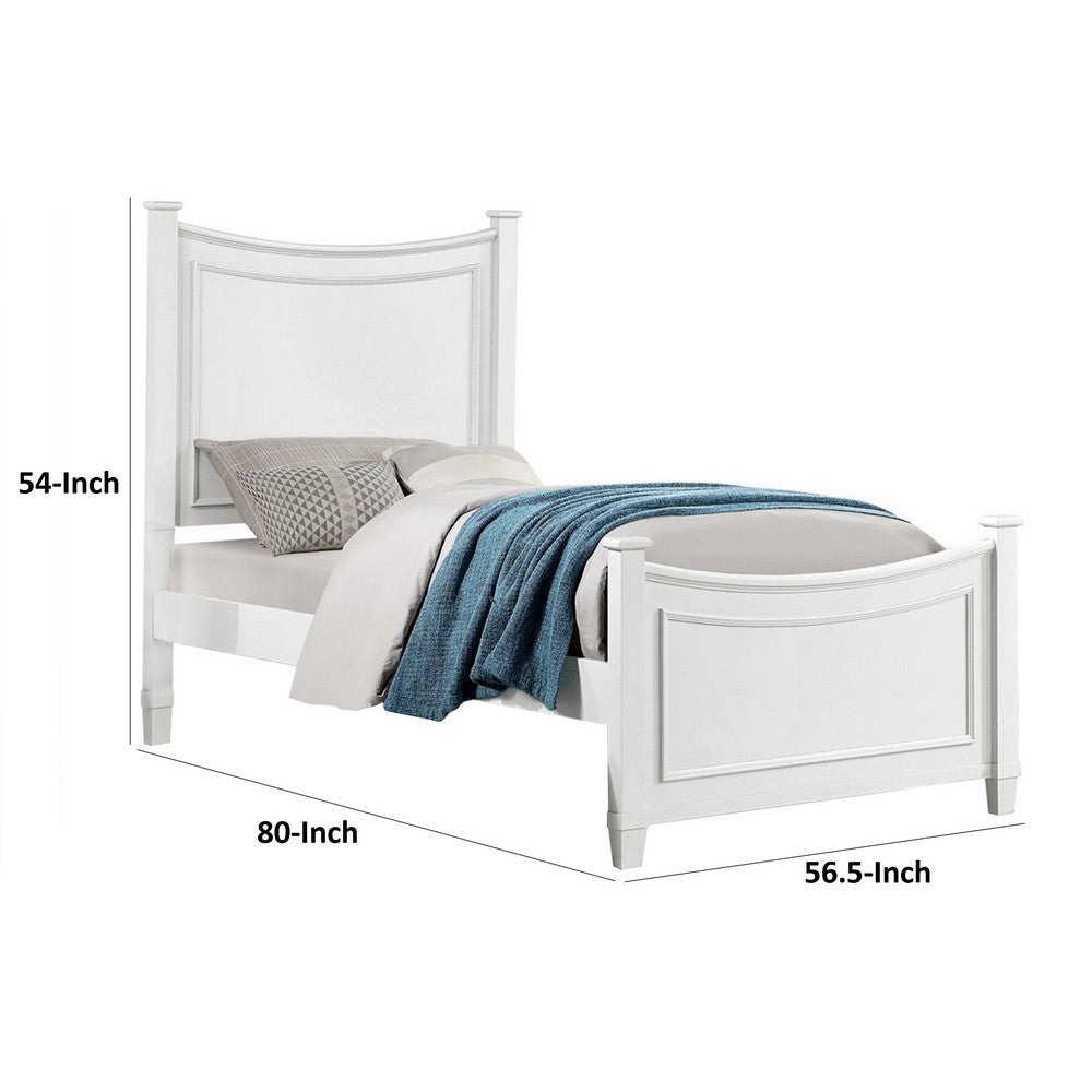 Benjara Joly Full Size Kids Bed with Cradle Inspired Trundle Storage, White