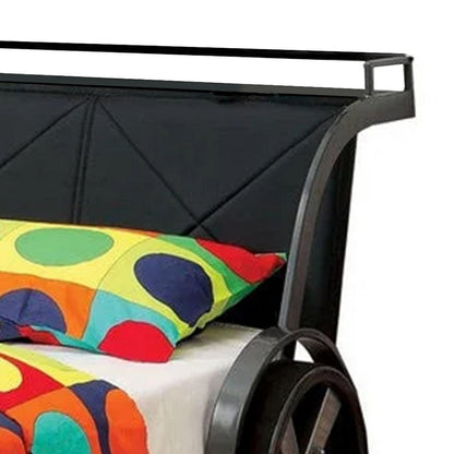 Benjara Gatsy GT Race Car Kids Full Bed with Headboard Shelf