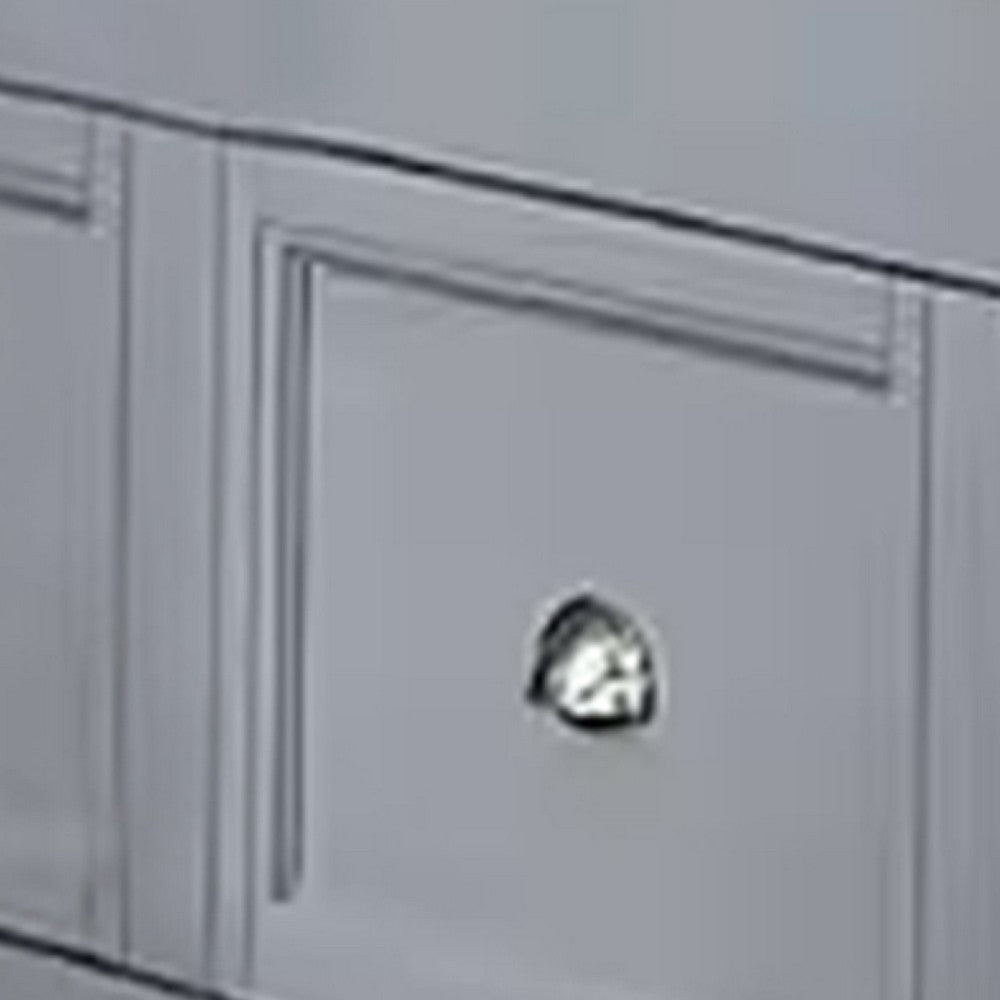 Benjara Lile Full Bed with Crown Moulding, Storage Drawers, Gray Solid Wood