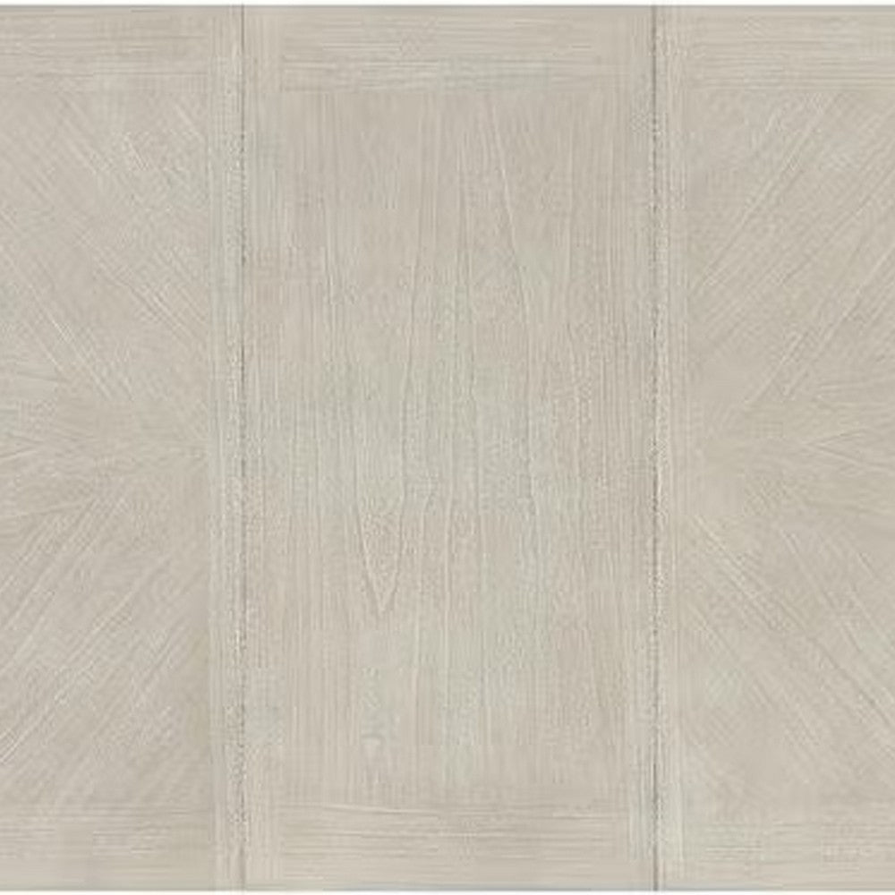 Benjara Hagy Dining Table, 76-94 Inch Extendable Top, Natural Brown Panel Legs